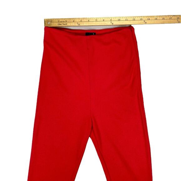 NBD Flare Pants Womens S Red Rose Shirley Temple High Rise Asymmetrical flared - Picture 9 of 15